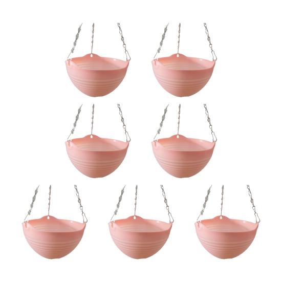 7 шт. подвесных кашпо дренаж металлические цепочки пластиковые отверстия и цветочные горшки с подвесными цветочными горшками
