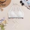 Bohemian Embroidered Off-Shoulder Halter Neck Backless Tube Top With Chest Pad