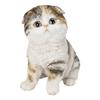 Ubia Sitting Scottish Fold with Drop Brown and X 8 X 12 Doll Animal Garden Cute H24164 Ears, Black, 10.5 Cm, Figurine, Ornament, Decoration,