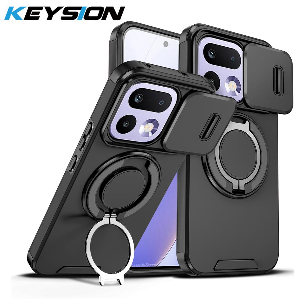 KEYSION Чехол для телефона OPPO Realme 16 Pro 5G 16 Pro+ с кольцом-подставкой 360°, с защитой камеры-слайдера, магнитный, противоударный