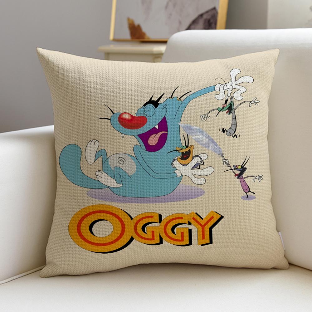 OOggy and the CockroachesS Наволочка Дышащая и приятная для кожи льняная наволочка квадратная съемная и моющаяся подушка