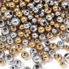 10-100pcs/lot 2-10mm Stainless Steel Ball Beads High Quality Gold Big Hole Loose Round Bead For DIY Jewelry Bracelet Accessories