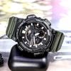 Casio 10-year Battery 100 Meters Water Resistance Telememo Simple Waterproof Alarm Clock 110 Khaki A