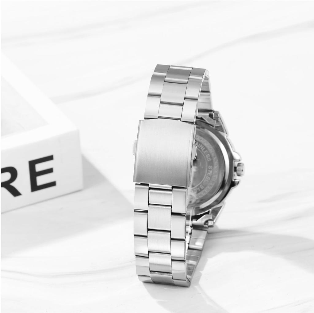 Stainless Steel Waterproof Analog Quartz Small Cute Fashion Accessory Perfect for or Her Gift Women's Watch, Silver Display, Movement, Seconds,