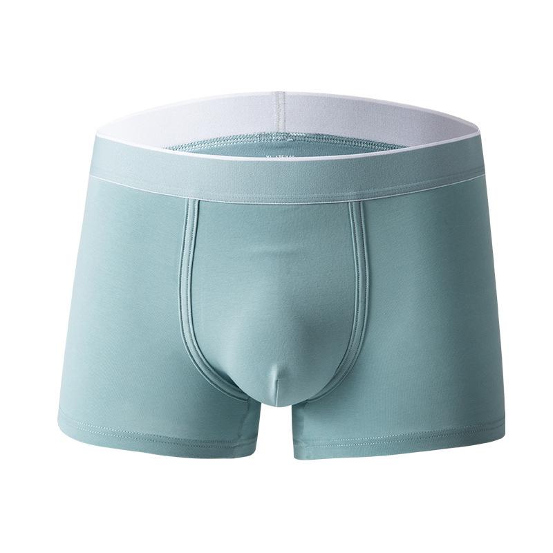 Summer Sexy Underwear Modal Elastic Men's Boxer Briefs Solid Color Underwear Silk Mid-Rise Boxer Swimming Boxer Briefs