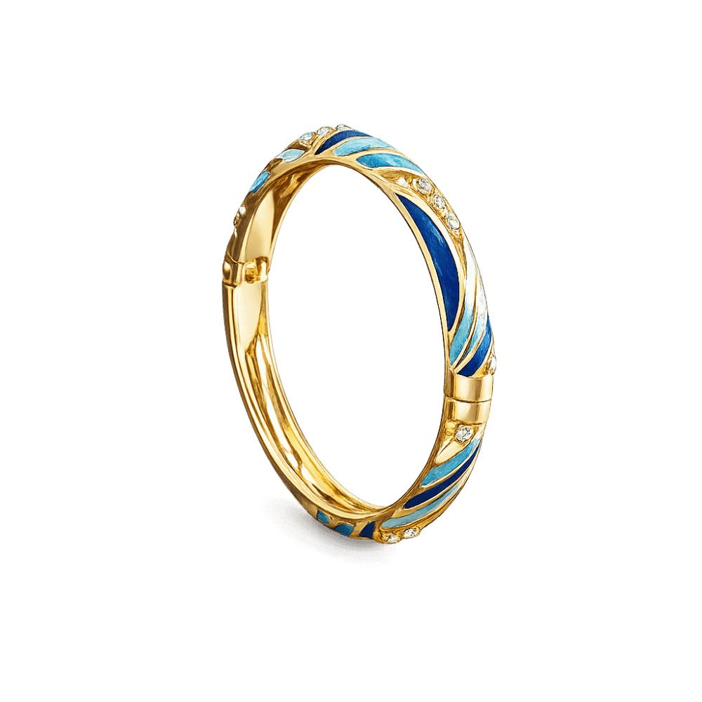 Colorful Enamel Cloisonne Bracelet Dainty Rhinestone Inlay Oil Dipping Cuff  Women