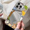 Mirror Phone Case for iPhone 16 11 13 14 for 16 Pro 12 13 15 16 Pro Max for Samsung A15 A16 A35 A55 Cute Cloud Flower Puppy Electroplated Phone Case
