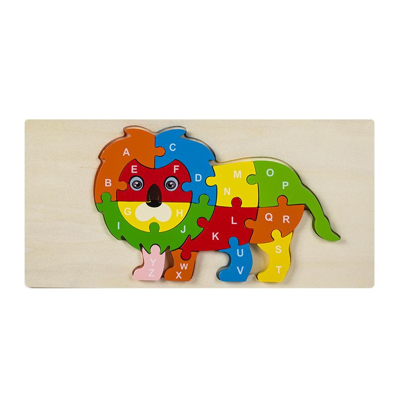 Kids Educational Wooden Animal Digital 3d Puzzle Early Learning Toy