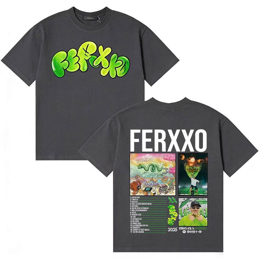 Singer Feid FERXXO CALIPSIS Concert Merch Tshirt Unisex Women Summer T Shirt Teenagers Cotton Oversized Crewneck Tshirt Streetwear