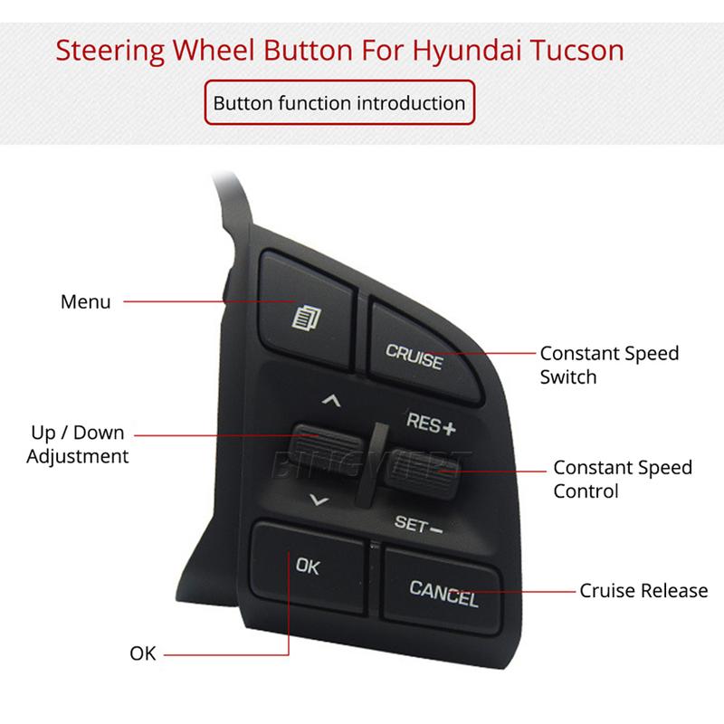 BINGWFPT Для Hyundai Tucson IX35 2015-2019 1.6T/2.0 Кнопка переключателя кнопки круиз-контроля рулевого колеса 96720D3200