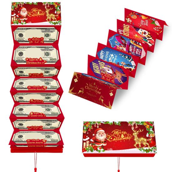 Christmas Cash Gift Envelope Money Gift Card Holder for Cash Surprise DIY Holiday Money Envelope with 10 Slots for Men Women