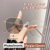 Fashion Metal Frame Outdoor Smart Sunglasses Photochromic Myopia Glasses Women Men Minus Sight Eyeglasses with Degree -1.0 -1.5