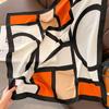 Women Spain Brand Design Scarf New Fashion Geometric Cotton Scarves Square Small Handkerchief Neck Snood Bag Hijab Snood 90*90Cm