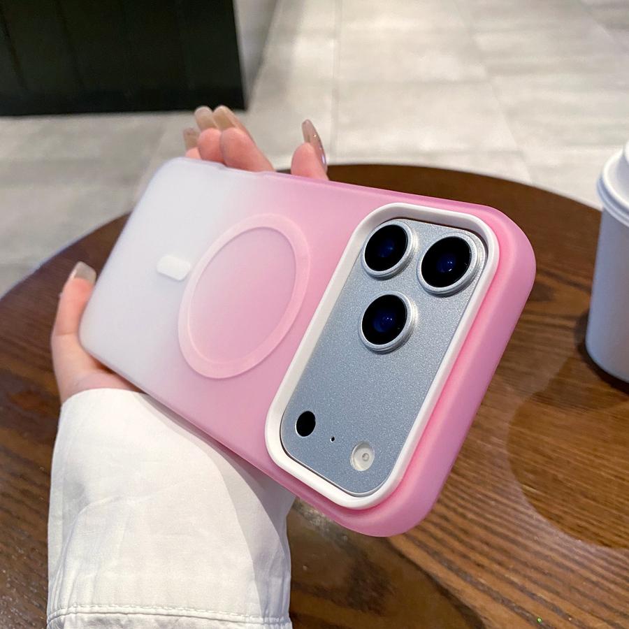 Противоударный чехол 2 в 1 с магнитной беспроводной зарядкой для iPhone 17 16 15 14 13 12, не желтеющий чехол-накладка цвета макарон с градиентом для MagSafe