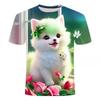 Boys and Girls' Clothes For Children Kawaii Fluffy Cat Cartoon Fashion T-shirt 3D Short Sleeve Tee Shirts Kids Clothing Summer