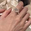 Vintage Silver Color Love Heart Ring for Women Girl Trendy Simple Temperament Sweet Wedding Bride Aesthetic Jewelry Gift