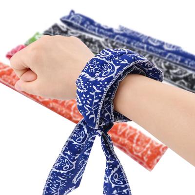 Летняя охлаждающая повязка на шею с принтом ледяного полотенца, быстро охлаждающий головной платок, бандана, повязка на голову для занятий в спортзале, гольфа, йоги