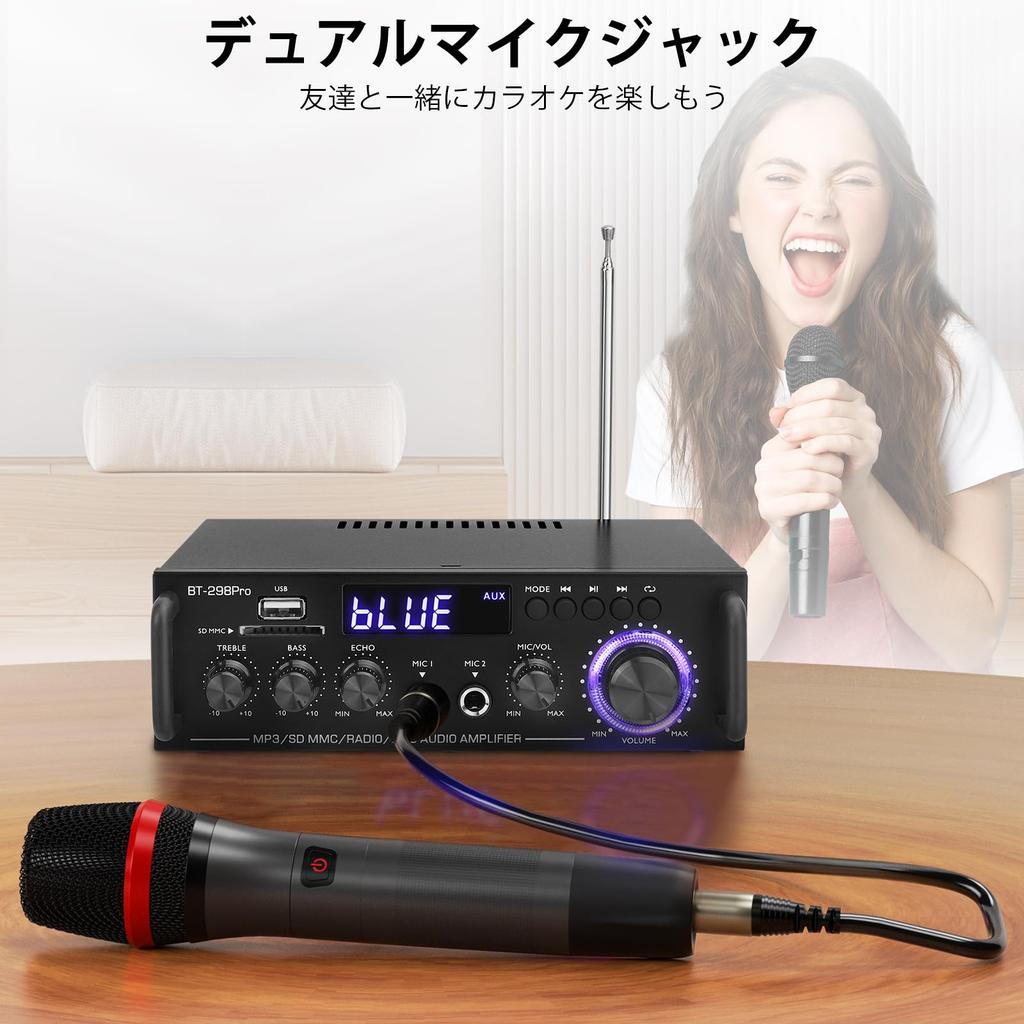 Bluetooth усилитель HiFi стерео усилитель мощности приемник канал 2X50 Вт мини усилитель небольшой домашний аудио усилитель низкие высокие частоты эхо-управление вход для