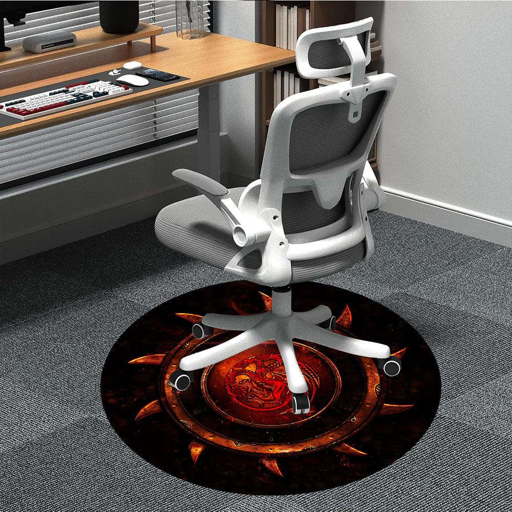 1pc Game of Thrones Office Round Area Rug, Indoor Mat Suitable For Office,Bedroom Living Room Home Decor, Room Deco a0926096