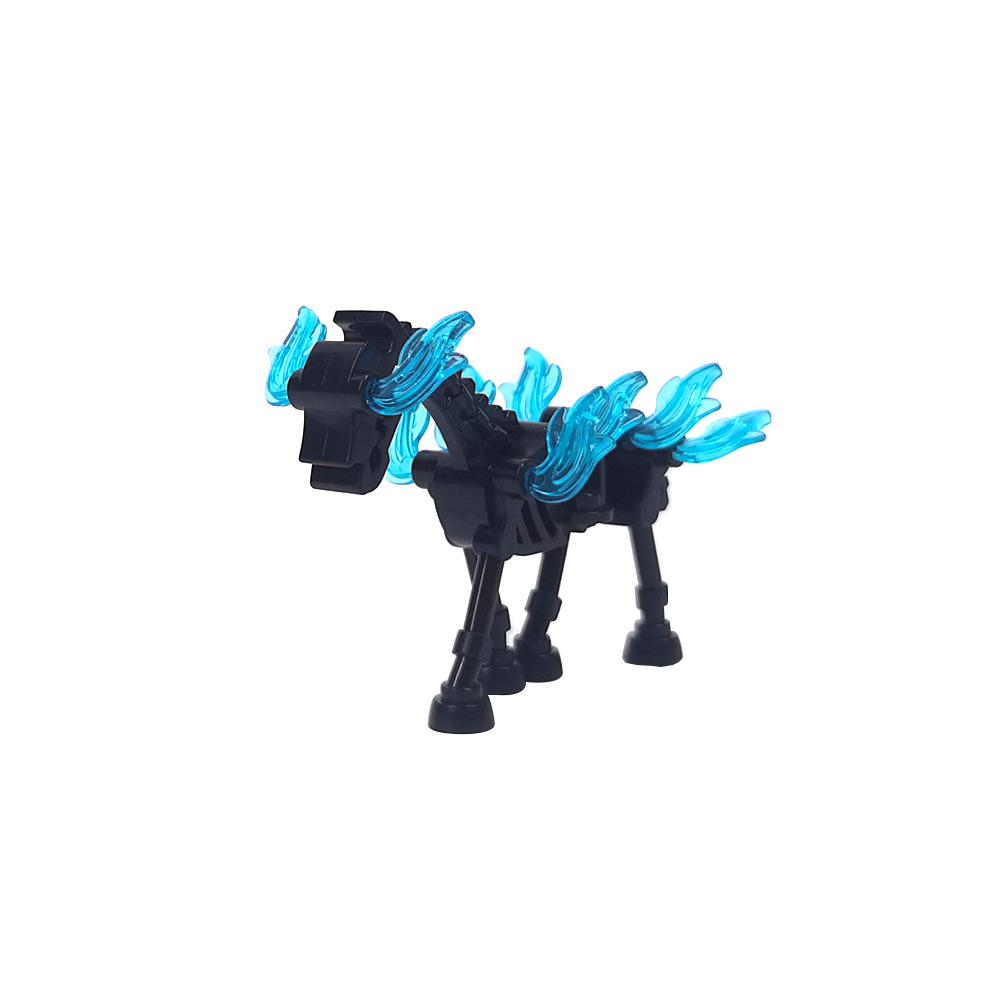 Small Pellet Animal Medieval 59228 Skeleton Flame Horse Assembled Halloween Building Block Toy