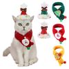 Pet Christmas Hat And Scarf Set for Small Dogs Cats Winter Knitted Santa Hat And Scarf Set Holiday Party Cosplay Dress Up Accessory