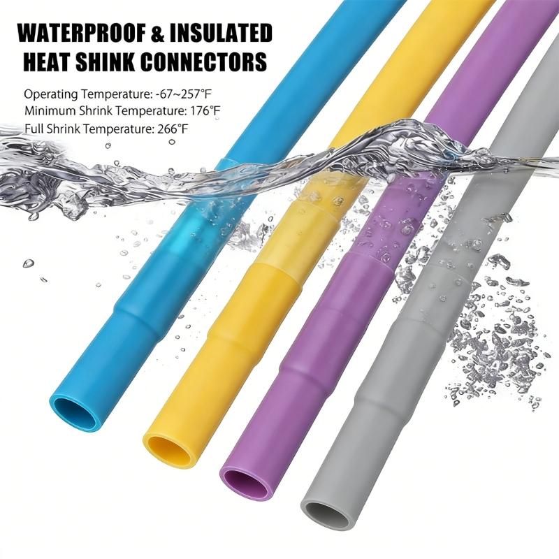 100PCS Solderless Cable Connectors with See Through Tube Wire Joiners set for Secure Wiring In Marine & DIY Projects