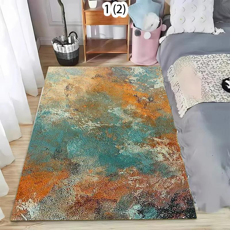 Rug Carpet Mat Non-Slip Abstract Rainbow Pointillism Art Area Rug for Living Room Bathroom Nursery Playroom Modern Home Decor
