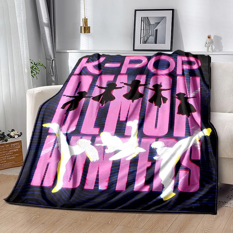1pc Blanket Kpop Hunter10 Print Design, Lightweight Blanket for Sofa, Bed- Soft &Warm, Gift for All Seasons like Christmas, Halloween