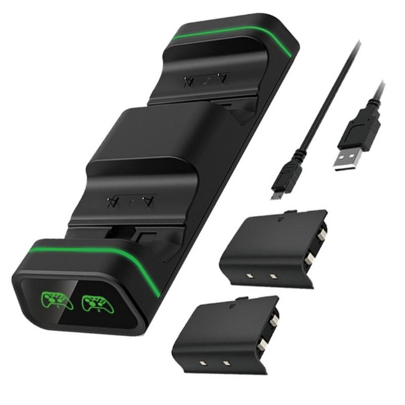 1 Set Double Controller Charging Dock Station for X1/X1S/X1X Controllers with 2pcs Rechargeable Battery Packs