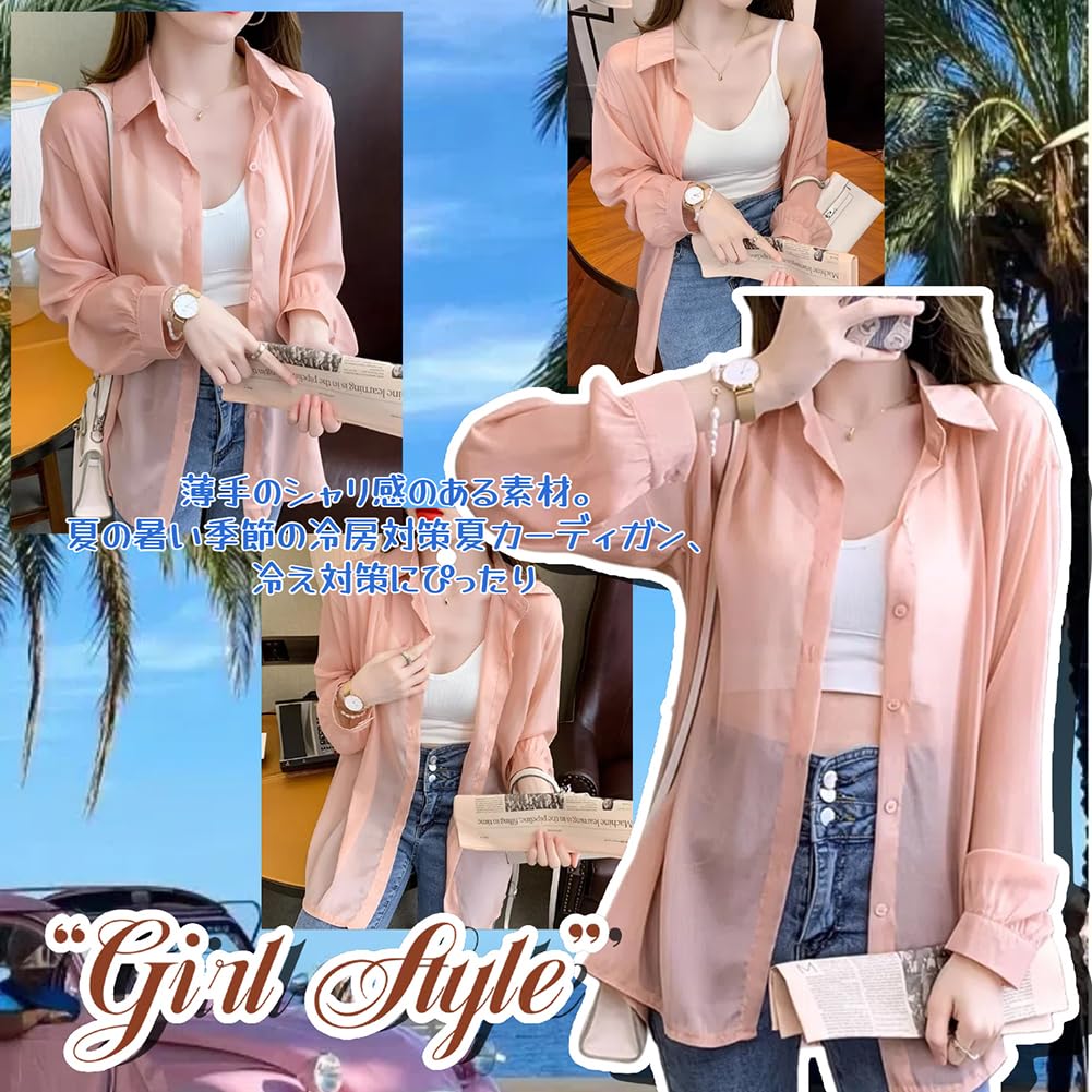 JIYUTOR Рубашка Блузка с Защитой от УФ-лучей на Спине, Длинный Рукав, Дышащая, Свободного Кроя, Большие Размеры, Идеально для Летней Носки, Женский Топ на Шнуровке, Прозрачный, Защита,