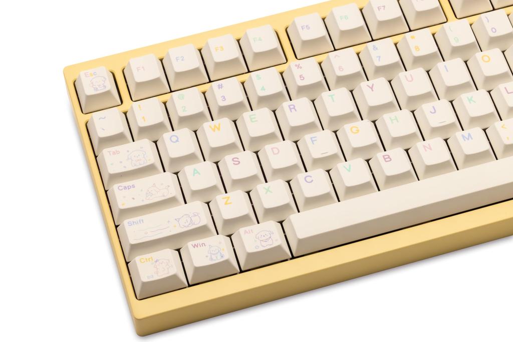 Колпачки для клавиш PBT Star Pup 143 Английский Cherry Heat Split для игр MX Механические Милый дизайн собаки Набор, Клавиши, Раскладка, 100%, 96%, 80%, 75%, 65%, 60%, Профиль,