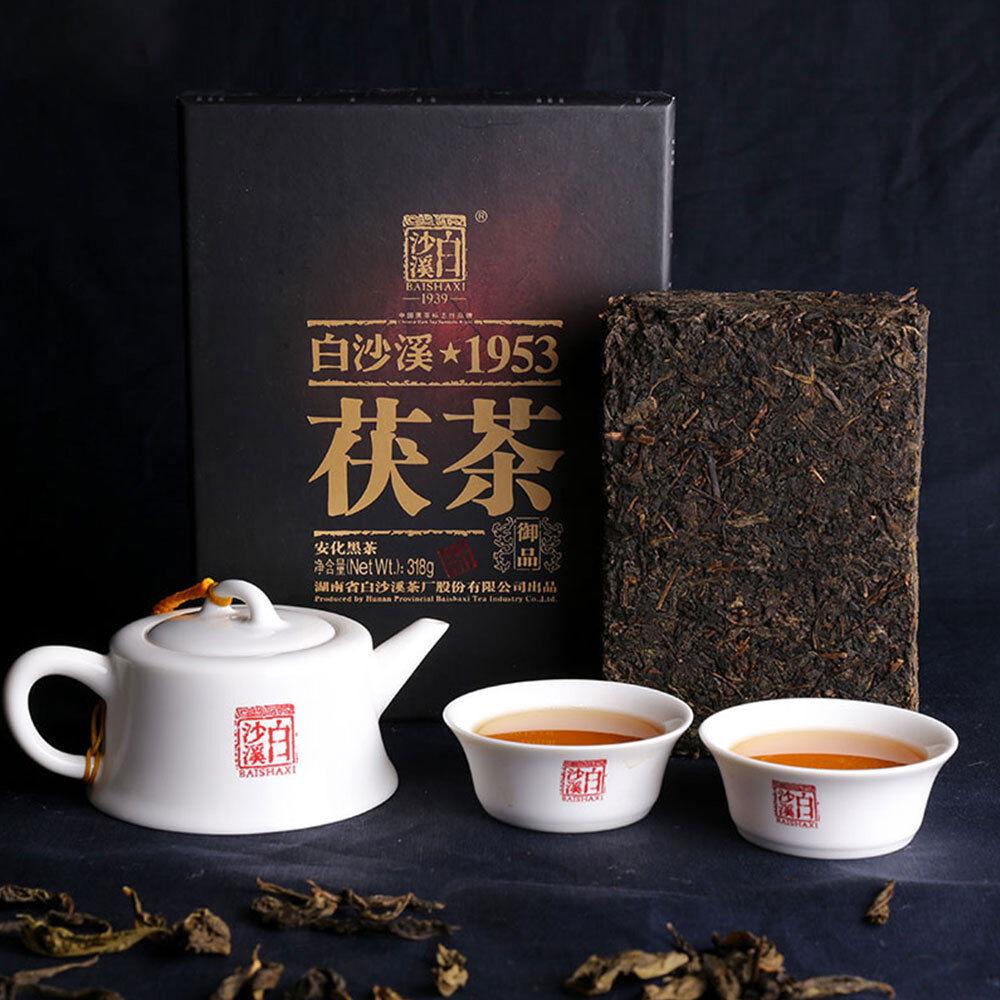 318g Premium OrganicBaishaxi Classic 1953 Fucha Dark Tea Yu Pin Fu Tea Brick Tea