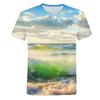 Summer Seaside Scenery Graphic T Shirts Fashion Men's T-shirts With Casual Beach Style 3D Print Nature Landscape Pattern T-shirt