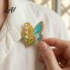 Butterfly Shaped Brooch Enamel Flower Pin Floral Badge for Sweaters Women Inscet Pin Coats Scarves Women
