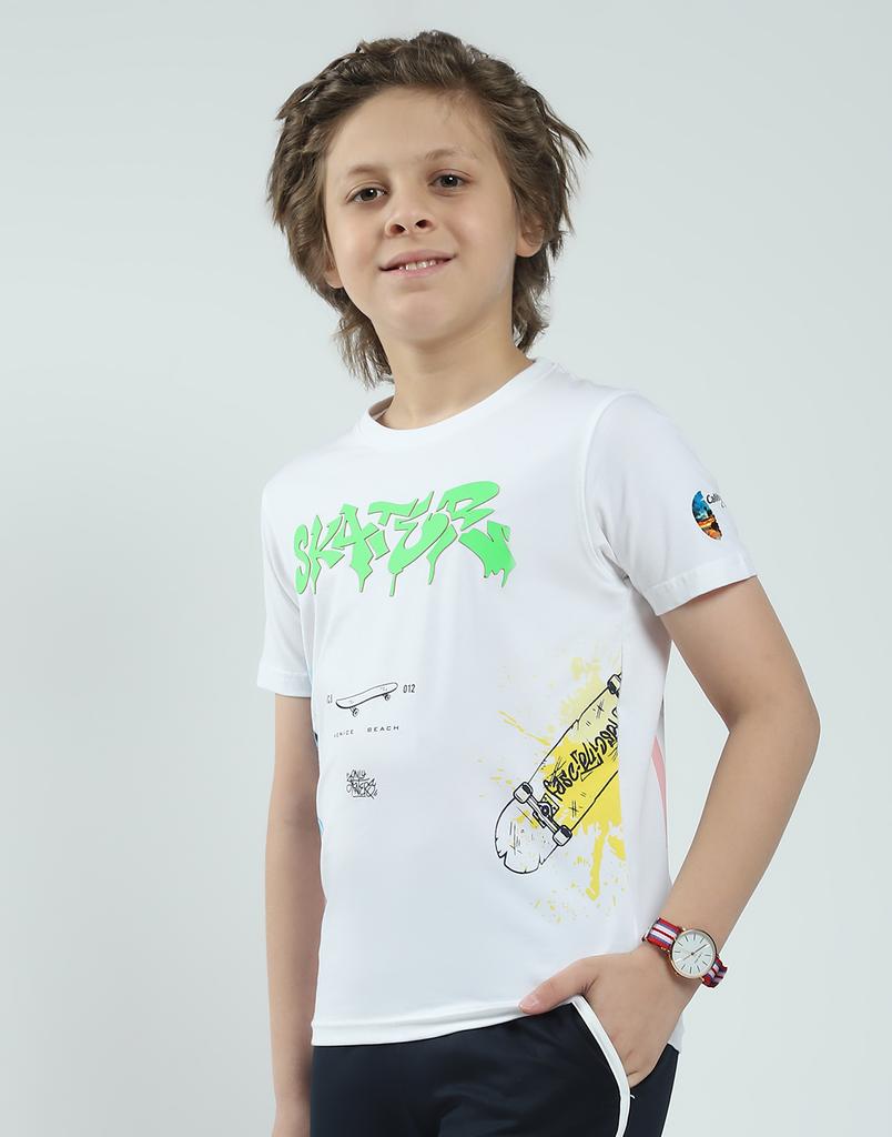 MONTE CARLO Boy's Regular Fit Printed Half Sleeve T-Shirt