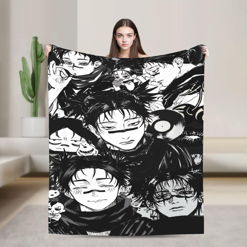 Choso Blanket Cover Flannel Kaisens Anime Lightweight Thin Throw Blanket for Car Sofa Couch Bed Rug