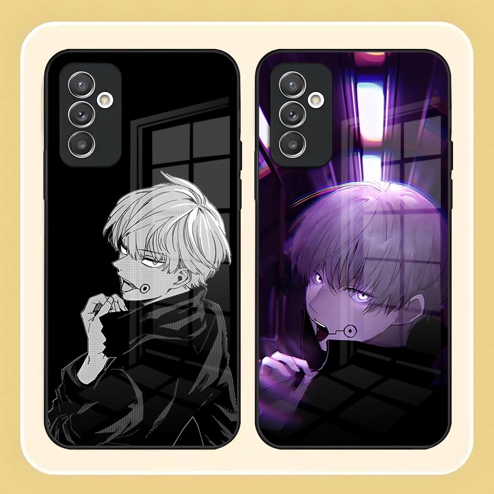 Чехол для телефона Jujutsu Kaisen Аниме Инумаки Тоге Для Samsung S24 Ultra S23 S22 S20 Fe S21 Plus A54 A34 A24 A53 A13 A16 Стеклянный Чехол