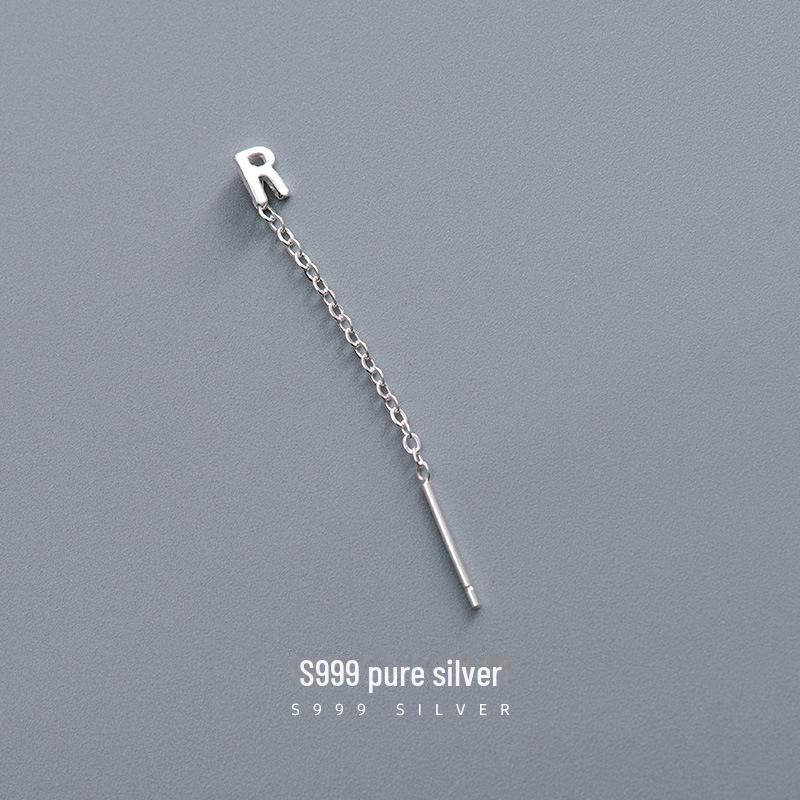 Серьги-буквы Banyan Tree S999 из стерлингового серебра для женщин — модный холодный стиль 2023 года