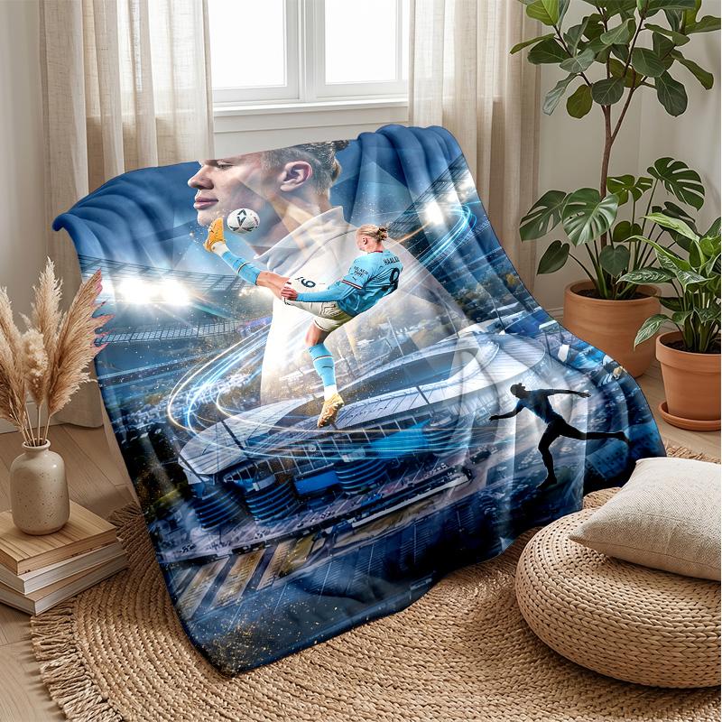 Erling Haaland Soft Flannel Fleece Blanket Lightweight Cozy Warm Throw Blanket For Sofa Bed Home Decor