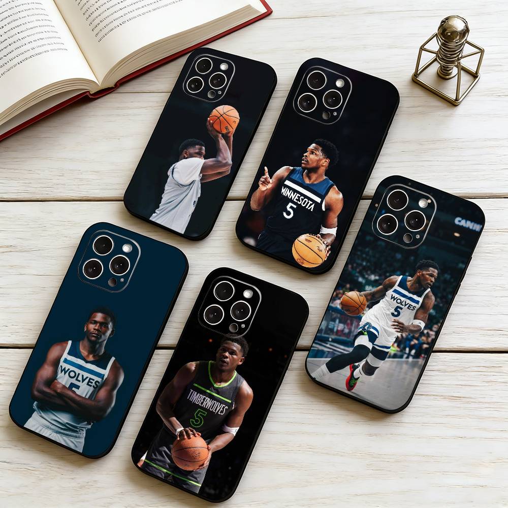 A-Энтони Эдвардс Чехол для телефона для iPhone 17,16,15,14,13,12,11 Plus,Pro Max,XS,Мягкий силиконовый черный чехол