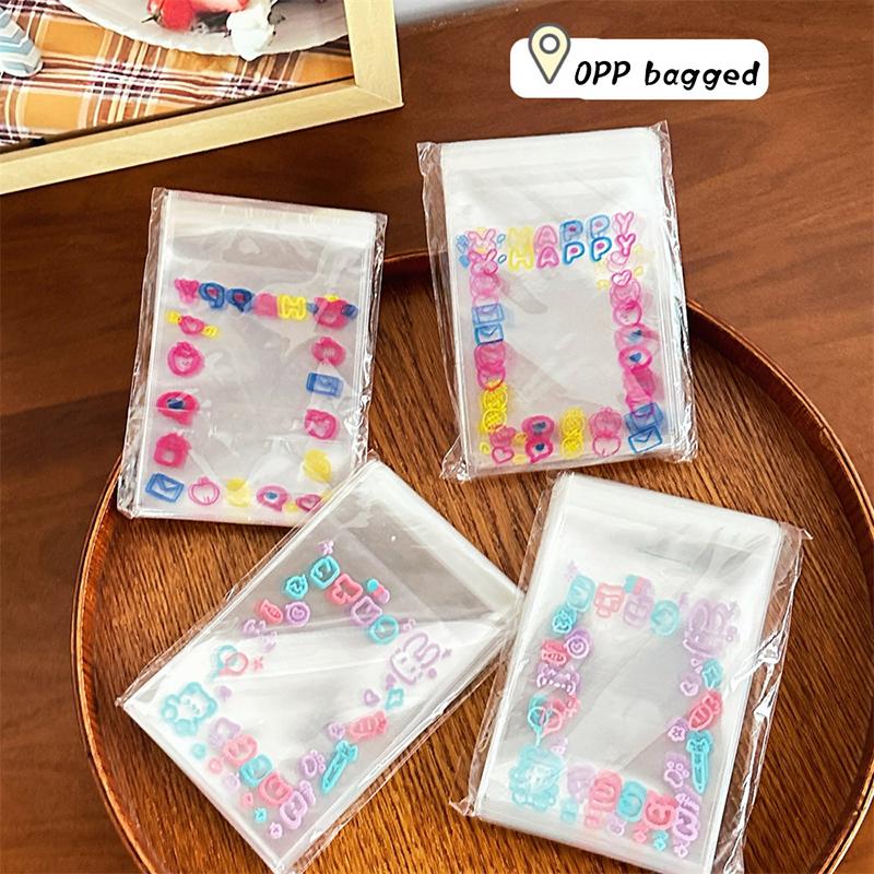 20/50/100Pcs Kawaii Transparent Sleeves Cute Photocard Sleeves Idol Photo Protective Storage Bag Graffiti Self-Adhesive Bag