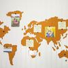 Карта мира из пробковой доски с 16 кнопками для украшения стен в домашнем офисе 40x18 дюймов, настенное искусство с картой мира для детей, путешествий в классе