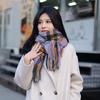 Зимний клетчатый шарф 2023 года для женщин и мужчин — толстый, теплый, в стиле имитации кашемира