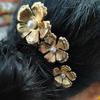 5pcs Hairstyle Tools Golden Flower Hair Forks Retro Wave Zinc Zinc Alloy Barrettes Pearl Side Clips  Daily
