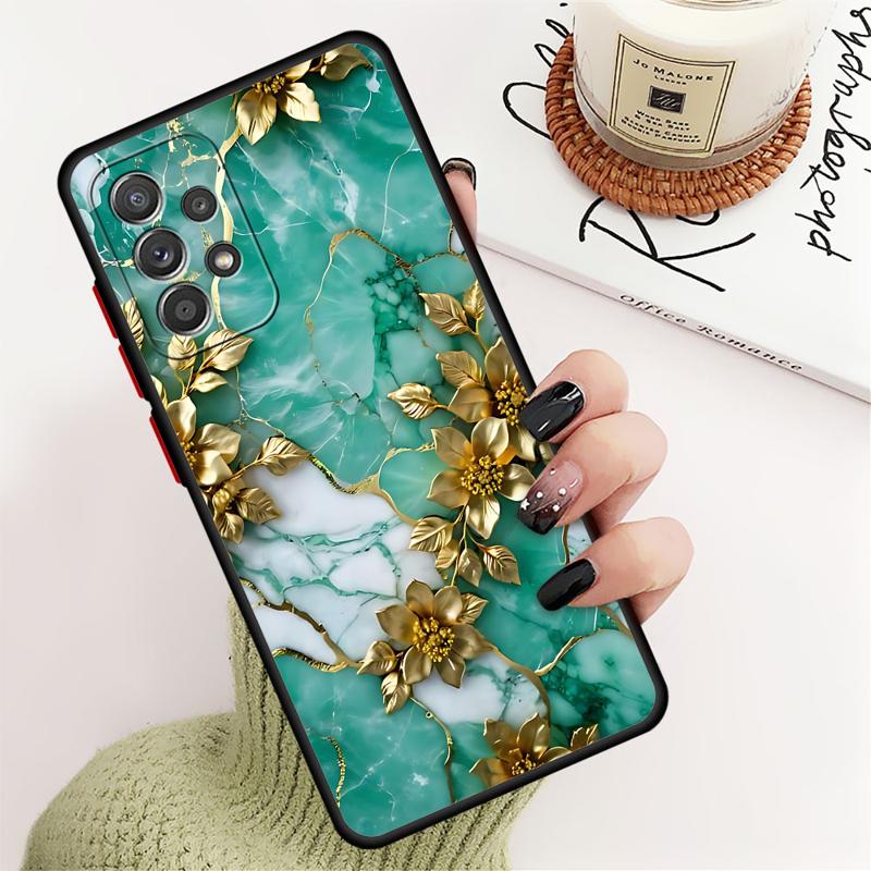Чехол для телефона Samsung Galaxy Note 20Ultra 8 9 10Lite Plus A52s A21s A71 A51 A31 A70s A50s A30s A05s Матовый Цветочный Мрамор