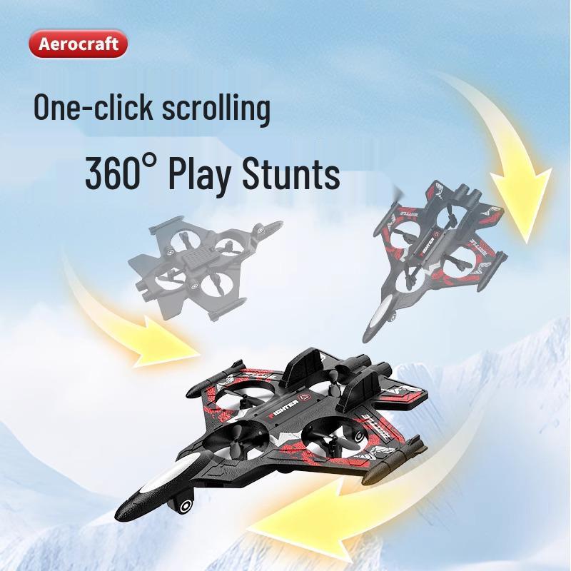 Remote Control Foam Glider Fighter Model - Children's Fixed-Height Quadcopter Toy
