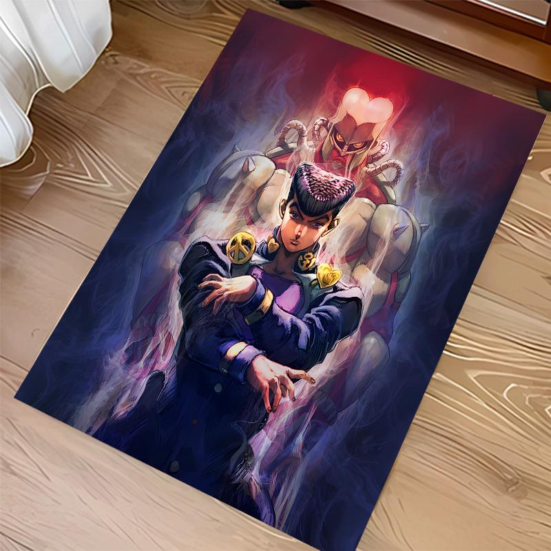 1 шт. Коврик с принтом JoJo's Bizarre Adventure - Мягкий, Моющийся, Нескользящий Коврик для помещений для Офисных Кресел, Гостиной, Домашнего Офиса, Декоративный Ковер