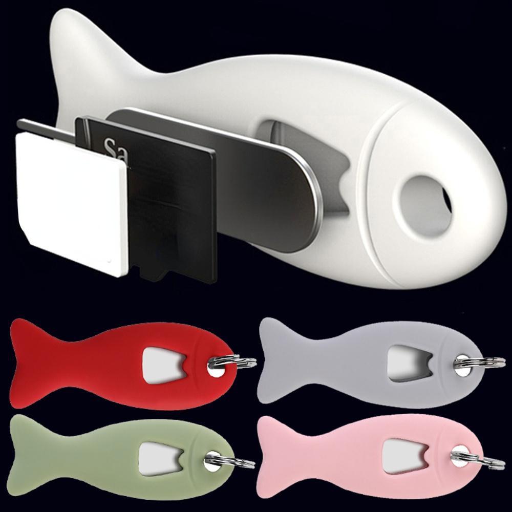 1PCS for SIM Card Removal Needle Pin Holders Tray Open Mobile Phone SIM Card Storage Case Ejecter Tool with Keychain