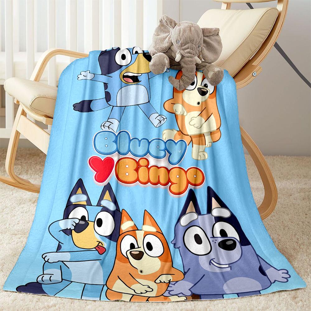 Bluey Bingo Adventures Blanket Comfortable Perfect for Office Chair Bed Couch Four Seasons Multipurpose Stylish Decor Gift for Travel Home Birthdays