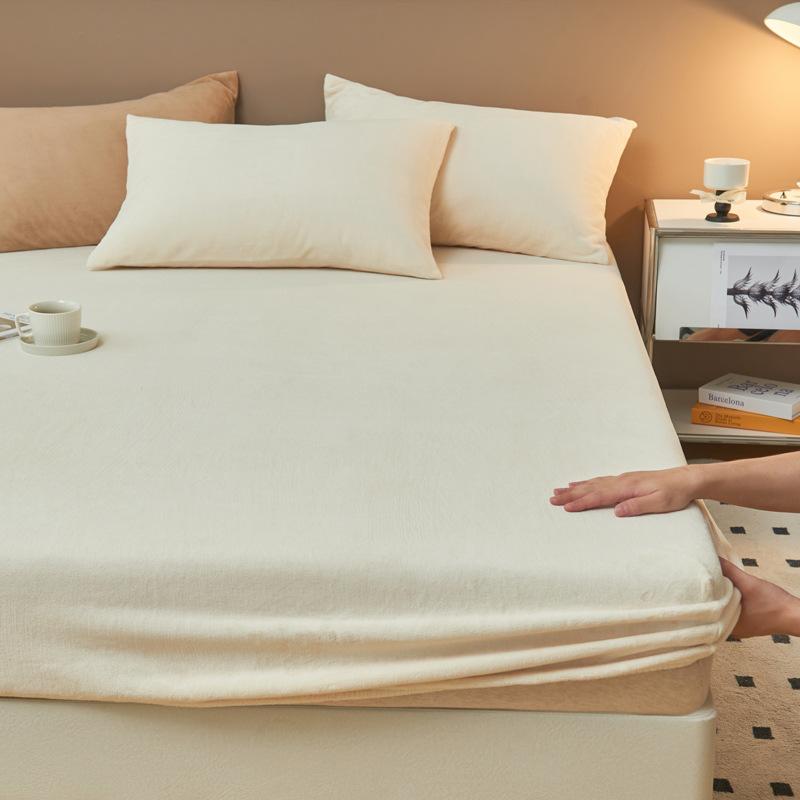 Однотонная простыня из молочного бархата, одинарная простыня из матовой фланели, защитная накидка Simmons.